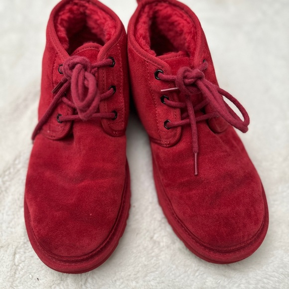 UGG Suede Fur Lined Neumal Boot Lace Up Chukka Ankle Boots - Picture 6 of 8